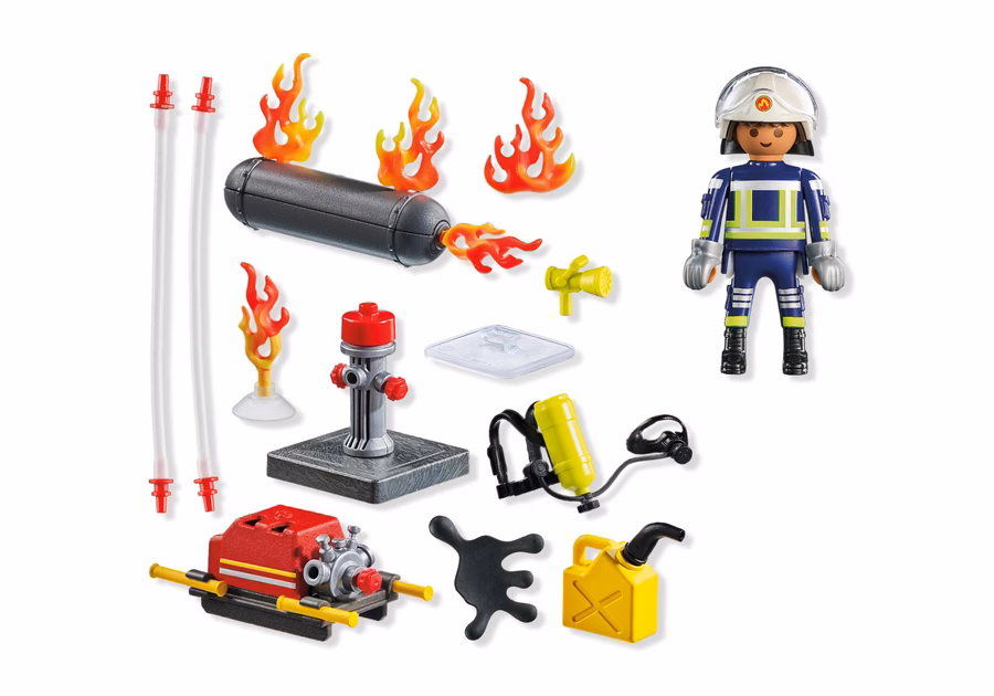Firefighter with Water Pump