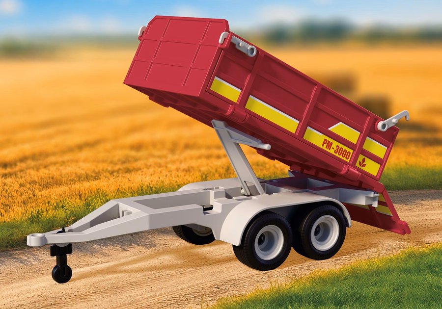 Tractor Trailer with Hay Bales