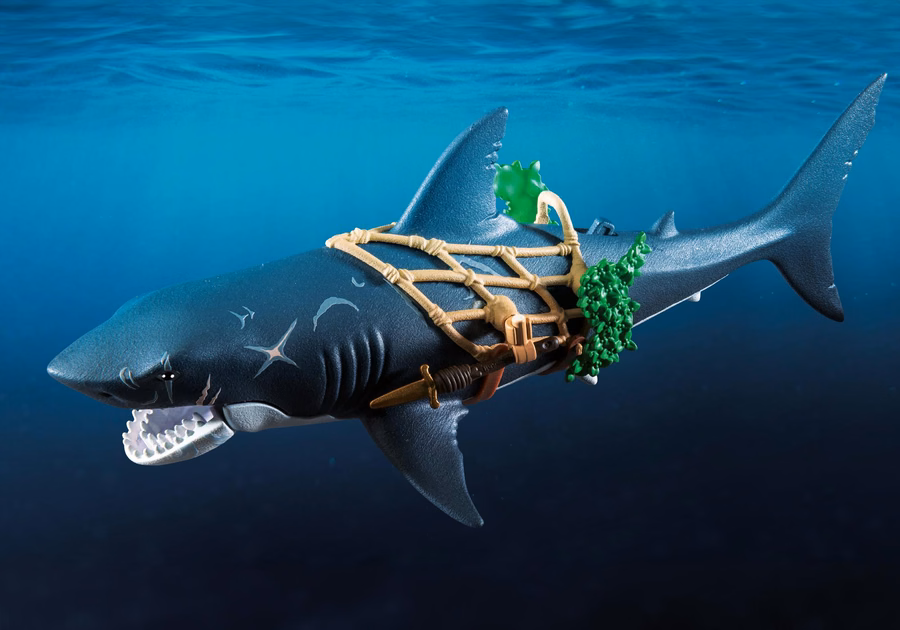Giant Shark with Pirate